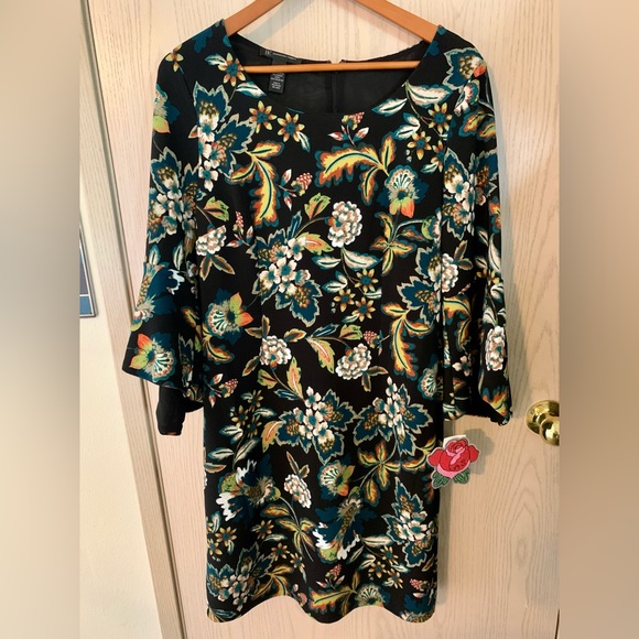 🆕NWT Anna Sui Loves I.N.C. Petite Floral Print Sheath Dress Size Large - Picture 4 of 15